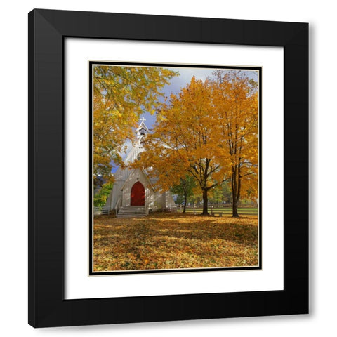 OR, Cove Ascension Chapel surrounded by autumn Black Modern Wood Framed Art Print with Double Matting by Terrill, Steve