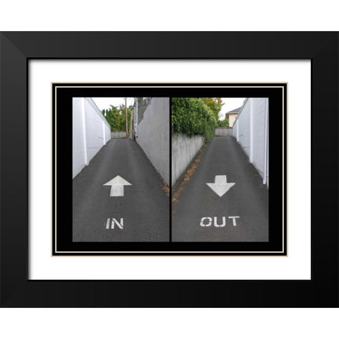 OR, Portland Alley directional arrows Black Modern Wood Framed Art Print with Double Matting by Terrill, Steve