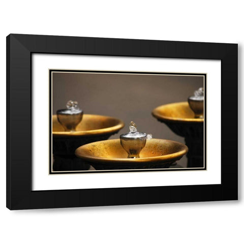 OR, Portland Benson Bubblers in downtown Black Modern Wood Framed Art Print with Double Matting by Terrill, Steve