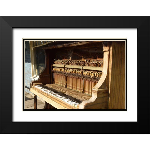 OR, Shaniko Ppiano on main street in ghost town Black Modern Wood Framed Art Print with Double Matting by Ross, Nancy ,  Steve