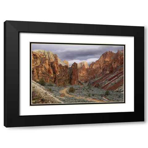 USA, Oregon View of Leslie Gulch Black Modern Wood Framed Art Print with Double Matting by Paulson, Don