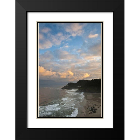 OR, Heceta Head Lighthouse in morning sky Black Modern Wood Framed Art Print with Double Matting by Rotenberg, Nancy