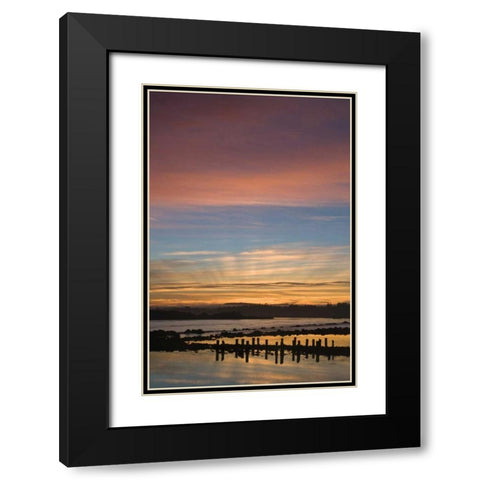 OR, Bandon Gods rays over coast at sunrise Black Modern Wood Framed Art Print with Double Matting by Rotenberg, Nancy