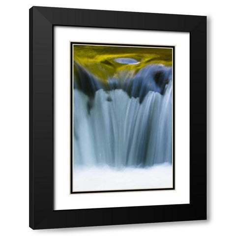 Oregon Reflections in waterfall on Sweet Creek Black Modern Wood Framed Art Print with Double Matting by Rotenberg, Nancy