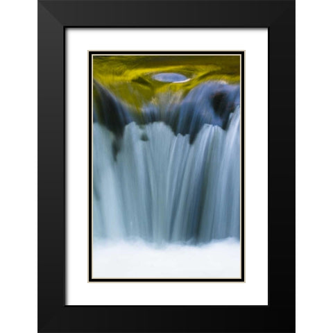 Oregon Reflections in waterfall on Sweet Creek Black Modern Wood Framed Art Print with Double Matting by Rotenberg, Nancy