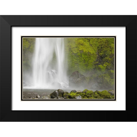 Oregon, Columbia River Gorge Elowah Falls Black Modern Wood Framed Art Print with Double Matting by Paulson, Don