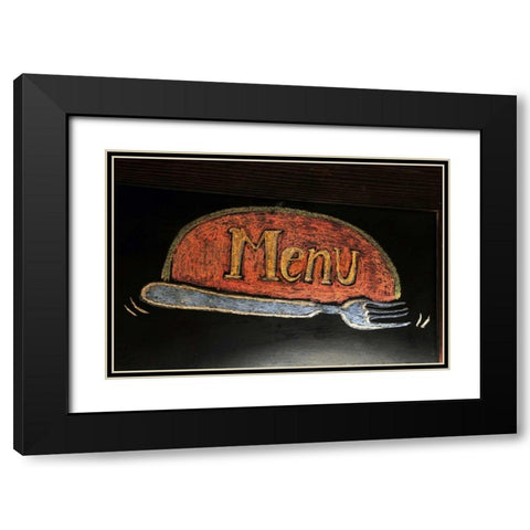 OR, Portland Menu sign at delicatessen Black Modern Wood Framed Art Print with Double Matting by Terrill, Steve