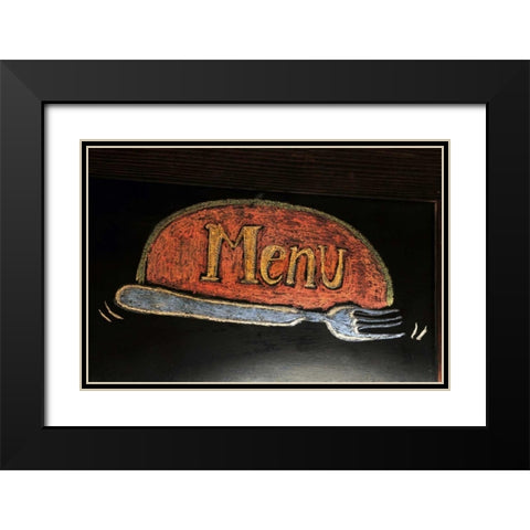 OR, Portland Menu sign at delicatessen Black Modern Wood Framed Art Print with Double Matting by Terrill, Steve