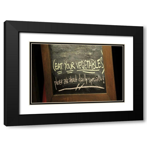 Oregon, Portland Chalkboard sign at delicatessen Black Modern Wood Framed Art Print with Double Matting by Terrill, Steve