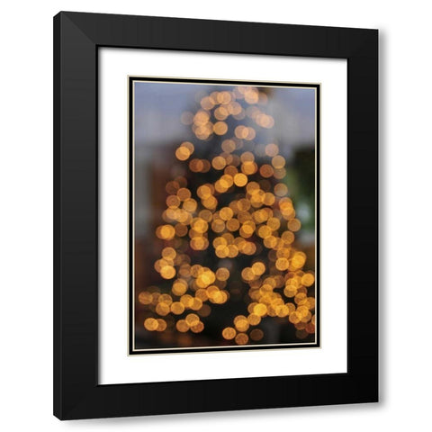 OR, Portland Lights on holiday Christmas tree Black Modern Wood Framed Art Print with Double Matting by Terrill, Steve