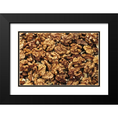 USA, Oregon, Portland Close-up of walnut meats Black Modern Wood Framed Art Print with Double Matting by Terrill, Steve