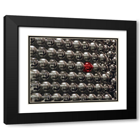 OR, Portland Silver glass Christmas ornaments Black Modern Wood Framed Art Print with Double Matting by Terrill, Steve