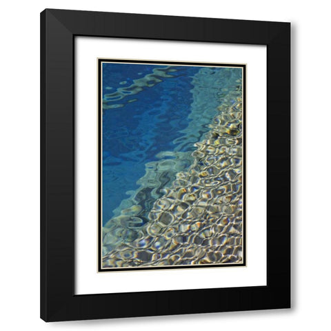 OR Reflection patterns on  Little Crater Lake Black Modern Wood Framed Art Print with Double Matting by Paulson, Don