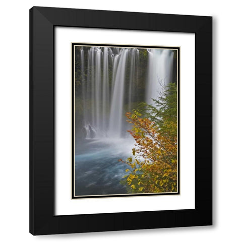 OR, Willamette NF Koosah Falls Black Modern Wood Framed Art Print with Double Matting by Paulson, Don