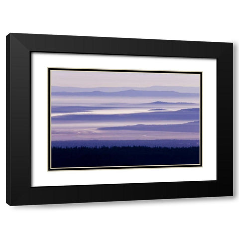 OR, Crater Lake NP Purple haze hangs over valley Black Modern Wood Framed Art Print with Double Matting by Paulson, Don