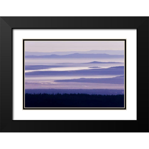 OR, Crater Lake NP Purple haze hangs over valley Black Modern Wood Framed Art Print with Double Matting by Paulson, Don