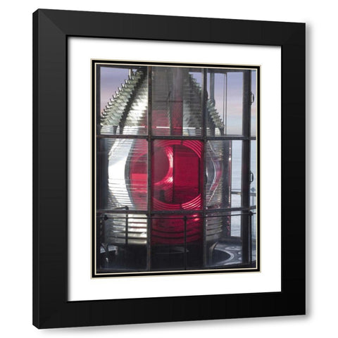 Oregon Cape Meares Lighthouse signal light  Black Modern Wood Framed Art Print with Double Matting by Paulson, Don