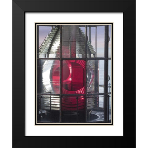 Oregon Cape Meares Lighthouse signal light  Black Modern Wood Framed Art Print with Double Matting by Paulson, Don