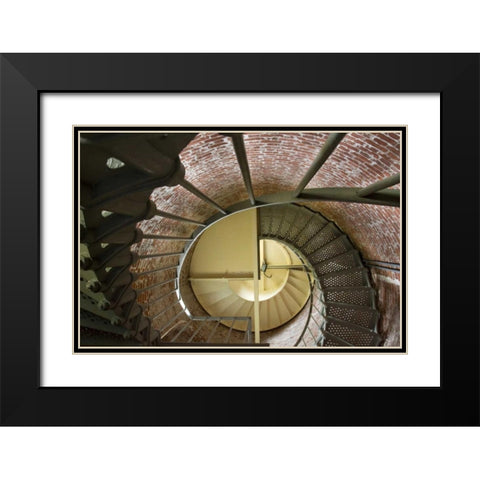 OR, Cape BlancoStaircase of lighthouse tower Black Modern Wood Framed Art Print with Double Matting by Kaveney, Wendy