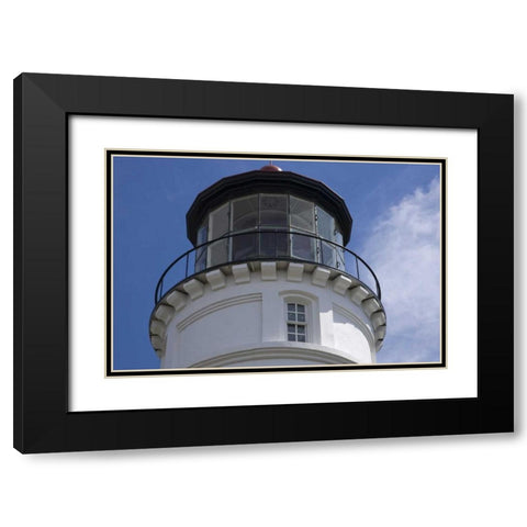 OR, Winchester Bay Umpqua River Lighthouse Black Modern Wood Framed Art Print with Double Matting by Kaveney, Wendy