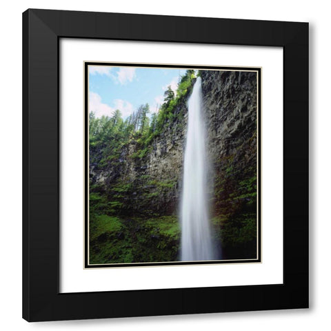 USA, Oregon, A waterfall in an old-growth forest Black Modern Wood Framed Art Print with Double Matting by Talbot Frank, Christopher