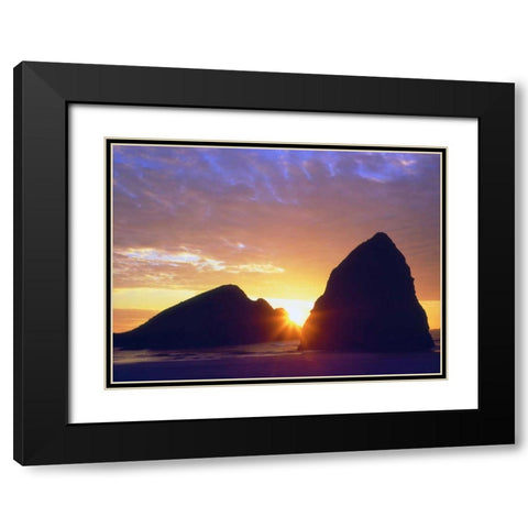 Oregon, Sunset over Gold Beach on the Coast Black Modern Wood Framed Art Print with Double Matting by Talbot Frank, Christopher