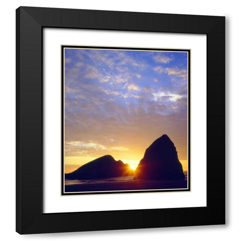 Oregon, Sunset over Gold Beach on the Coast Black Modern Wood Framed Art Print with Double Matting by Talbot Frank, Christopher