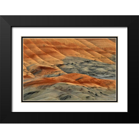 Oregon, John Day Fossil Beds NM Painted Hills Black Modern Wood Framed Art Print with Double Matting by Terrill, Steve