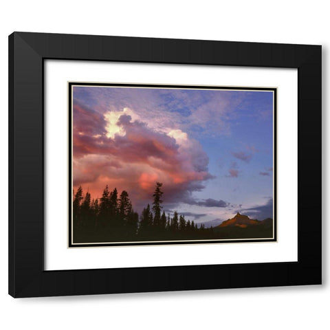 Oregon, Umpqua NF Storm approaching Mt Thielsen Black Modern Wood Framed Art Print with Double Matting by Terrill, Steve