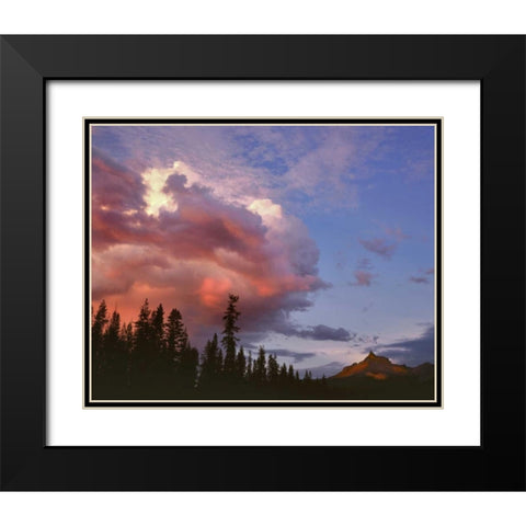 Oregon, Umpqua NF Storm approaching Mt Thielsen Black Modern Wood Framed Art Print with Double Matting by Terrill, Steve