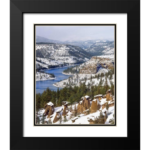 OR, Jefferson Co, Scenic of The Balancing Rocks Black Modern Wood Framed Art Print with Double Matting by Terrill, Steve