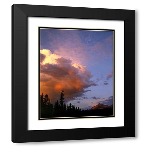 OR, Umpqua NF Storm approaching Mt Thielsen Black Modern Wood Framed Art Print with Double Matting by Terrill, Steve