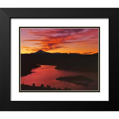 OR, Jefferson Co, Lake Billy Chinook at sunset Black Modern Wood Framed Art Print with Double Matting by Terrill, Steve