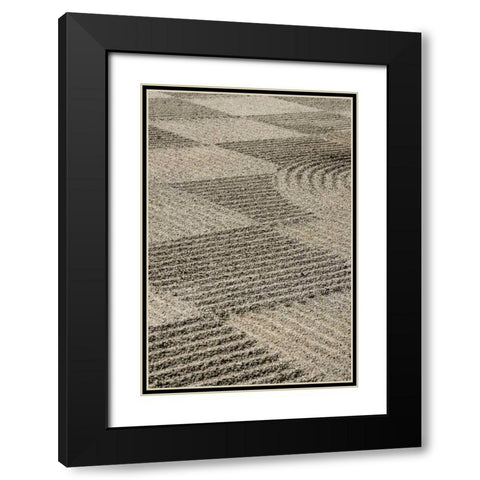 USA, Oregon, Portland Zen patterns in sand Black Modern Wood Framed Art Print with Double Matting by Kaveney, Wendy