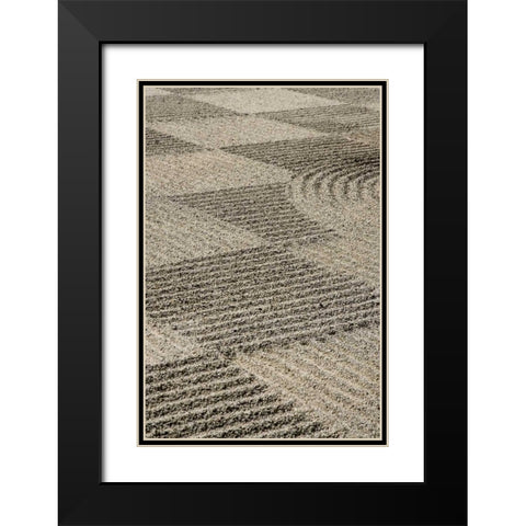 USA, Oregon, Portland Zen patterns in sand Black Modern Wood Framed Art Print with Double Matting by Kaveney, Wendy