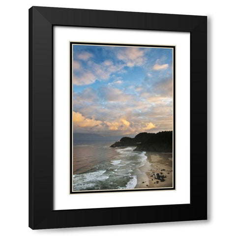 Oregon Heceta Head Lighthouse in morning light Black Modern Wood Framed Art Print with Double Matting by Rotenberg, Nancy