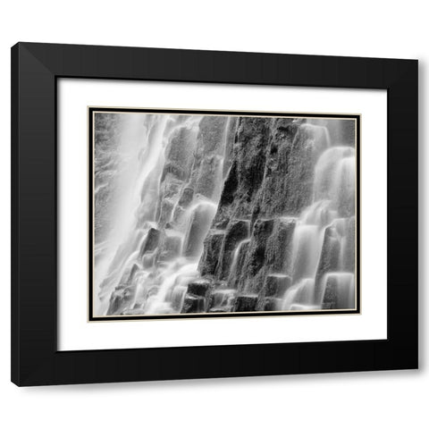 Oregon, Three Sisters Wilderness Proxy Falls Black Modern Wood Framed Art Print with Double Matting by Flaherty, Dennis