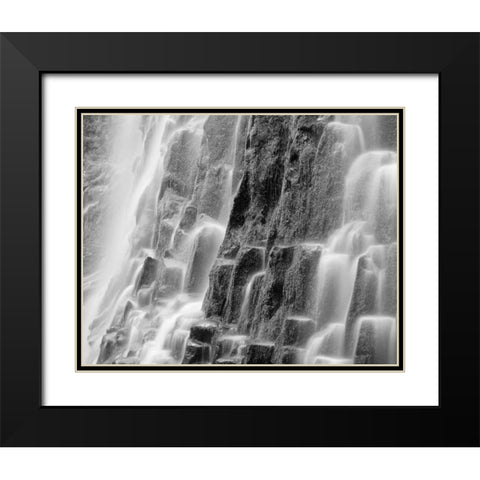 Oregon, Three Sisters Wilderness Proxy Falls Black Modern Wood Framed Art Print with Double Matting by Flaherty, Dennis