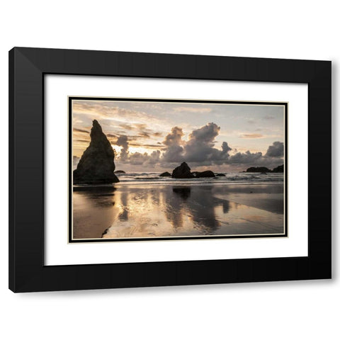 USA, Oregon, Bandon Shore scenic Black Modern Wood Framed Art Print with Double Matting by Illg, Cathy and Gordon