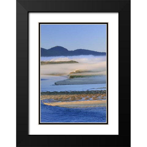 USA, Oregon Fog over Netarts Bay Black Modern Wood Framed Art Print with Double Matting by Terrill, Steve