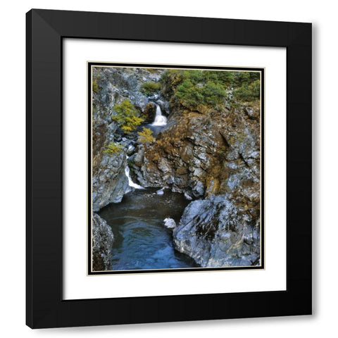Oregon Stair Creek Falls along the Rogue River Black Modern Wood Framed Art Print with Double Matting by Terrill, Steve