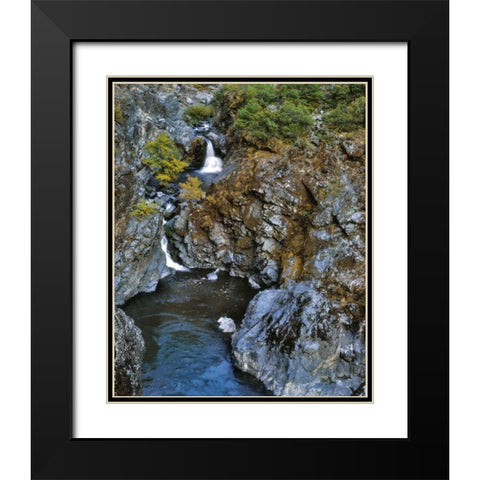 Oregon Stair Creek Falls along the Rogue River Black Modern Wood Framed Art Print with Double Matting by Terrill, Steve