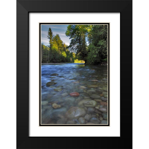 Oregon, Mt Hood NF Sandy River landscape Black Modern Wood Framed Art Print with Double Matting by Terrill, Steve