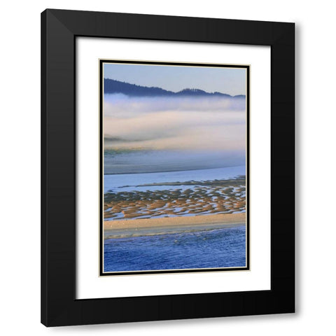 USA, Oregon Fog over Netarts Bay Black Modern Wood Framed Art Print with Double Matting by Terrill, Steve