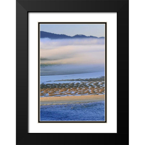USA, Oregon Fog over Netarts Bay Black Modern Wood Framed Art Print with Double Matting by Terrill, Steve