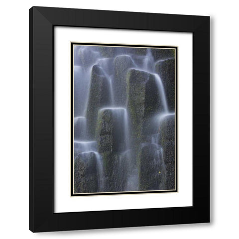 Oregon, Proxy Falls Waterfalls over basalt Black Modern Wood Framed Art Print with Double Matting by Delisle, Gilles