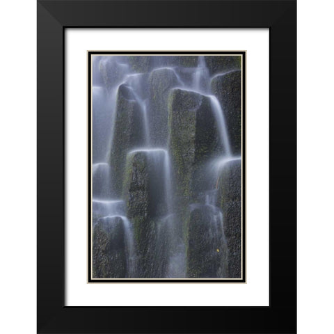 Oregon, Proxy Falls Waterfalls over basalt Black Modern Wood Framed Art Print with Double Matting by Delisle, Gilles