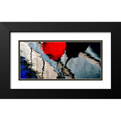 Oregon-Charleston Abstract reflection of buoys on commercial fishing boat Black Modern Wood Framed Art Print with Double Matting by Jaynes Gallery