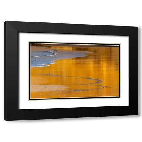Reflective wet sand at sunrise-Cape Kiwanda in Pacific City-Oregon-USA Black Modern Wood Framed Art Print with Double Matting by Haney, Chuck