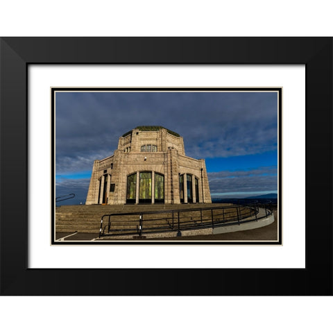 Vista House at Crown Point in Multnomah County-Oregon-USA Black Modern Wood Framed Art Print with Double Matting by Haney, Chuck